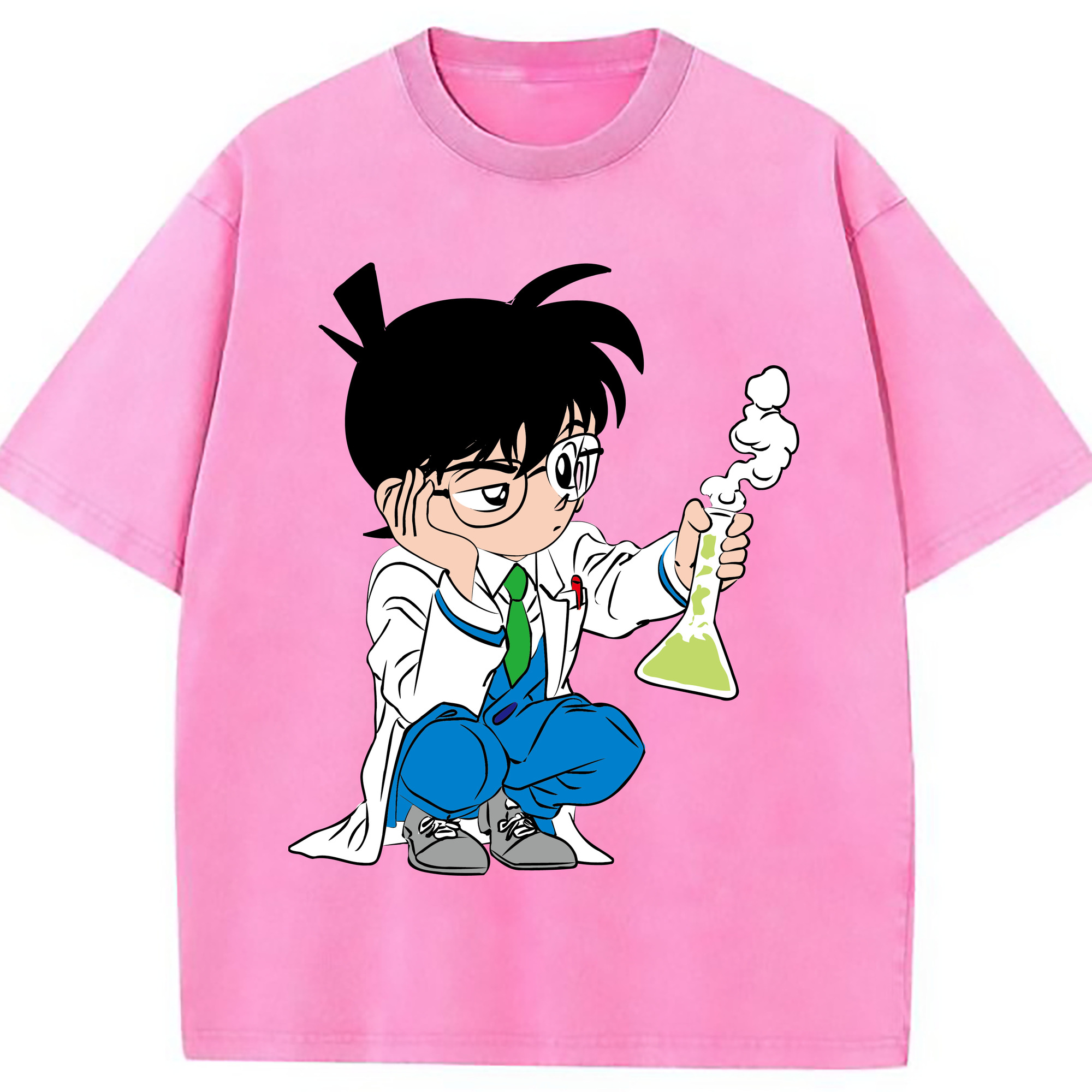 （画像用） 名探偵コナン 江戸川 コナン Detective Conan Conan Edogawa 綿100% ヴィンテージ風 半袖Tシャツ（フロントプリント）
